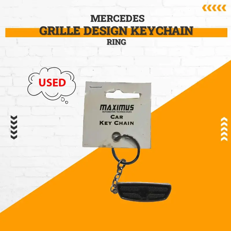 Used Mercedes Grille Design Keychain Ring - Logo Missing 1