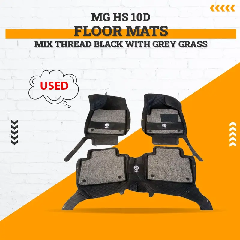 Used Mg Hs 10D Floor Mats - Mix Thread Black With Grey Grass 2020 - 2025 - 3 Pcs Set 1
