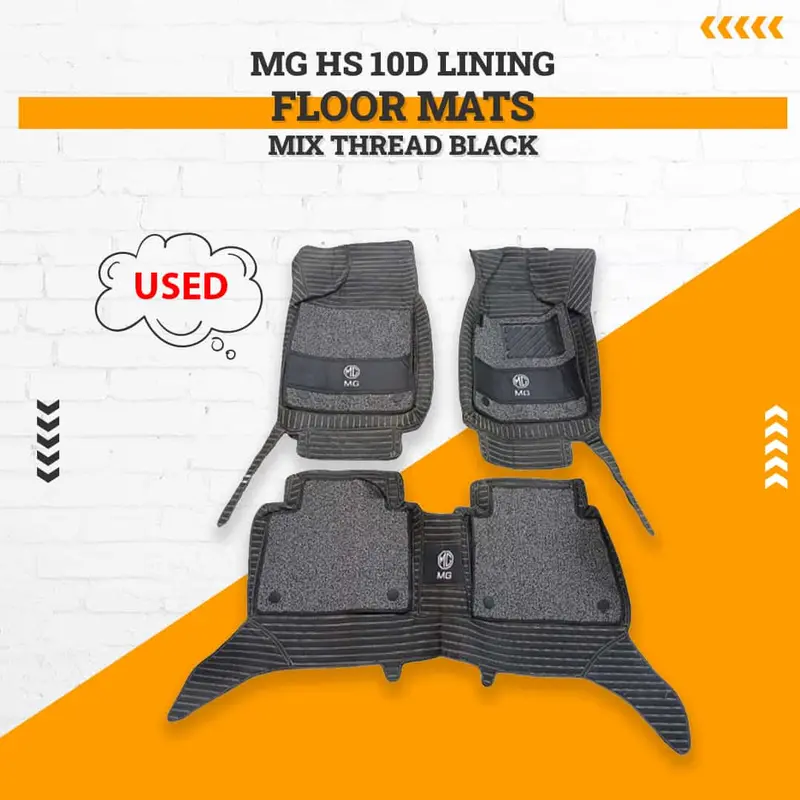 Used Mg Hs 10D Lining Floor Mats - Mix Thread Black 3 Pcs 2020 - 2025 - Damage 1