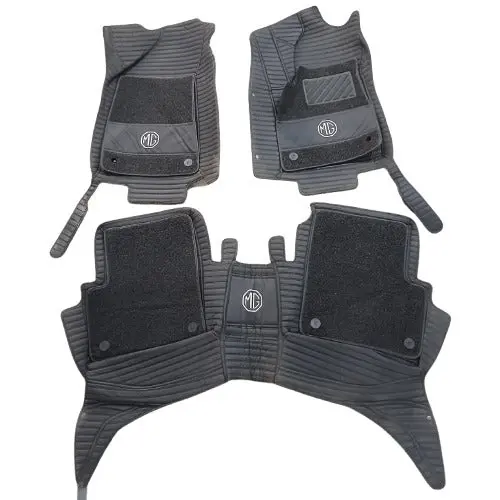 Used Mg Hs 10D Lining Floor Mats Mix Thread Black With Black Grass 2021 - 2025 - 3 Pcs - Damage 2