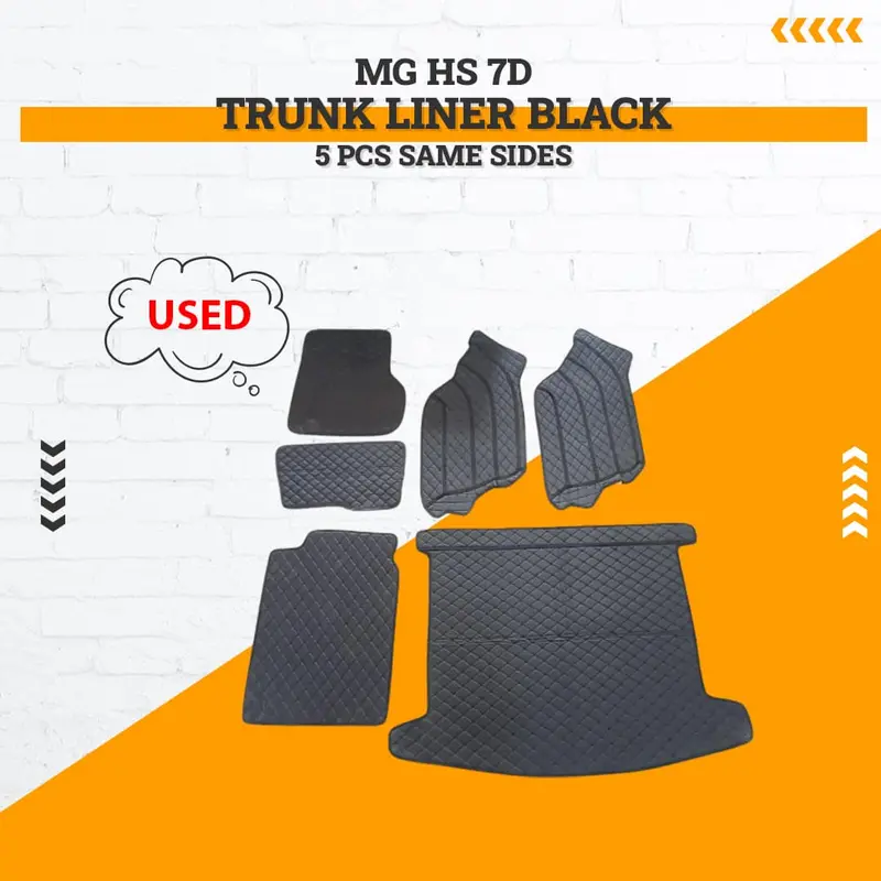 Used Mg Hs 7D Trunk Liner Black 5 Pcs Same Sides 1