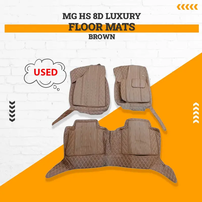 Used Mg Hs 8D Luxury Floor Mats Brown 3 Pcs 2020 - 2025 - Damage 1