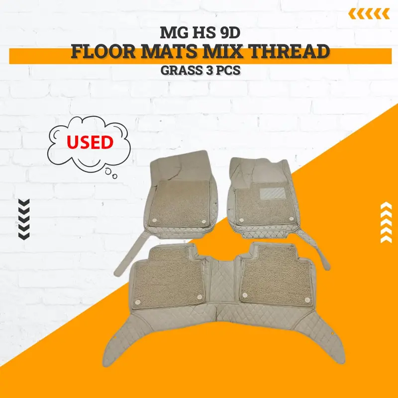 Used Mg Hs 9D Floor Mats Mix Thread Grass 3 Pcs Rough Condition 2020 - 2025 1