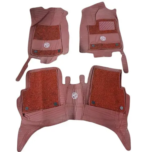 Used Mg Zs 10D Lining Floor Mats Red With Red Grass Mix Thread 3 Pcs 2020 - 2025 - Damage 2