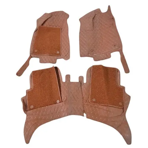 Used Mg Zs 9D Floor Mats Brown With Brown Grass Mix Thread Grass 3 Pcs 2020 - 2025 - Damage 2