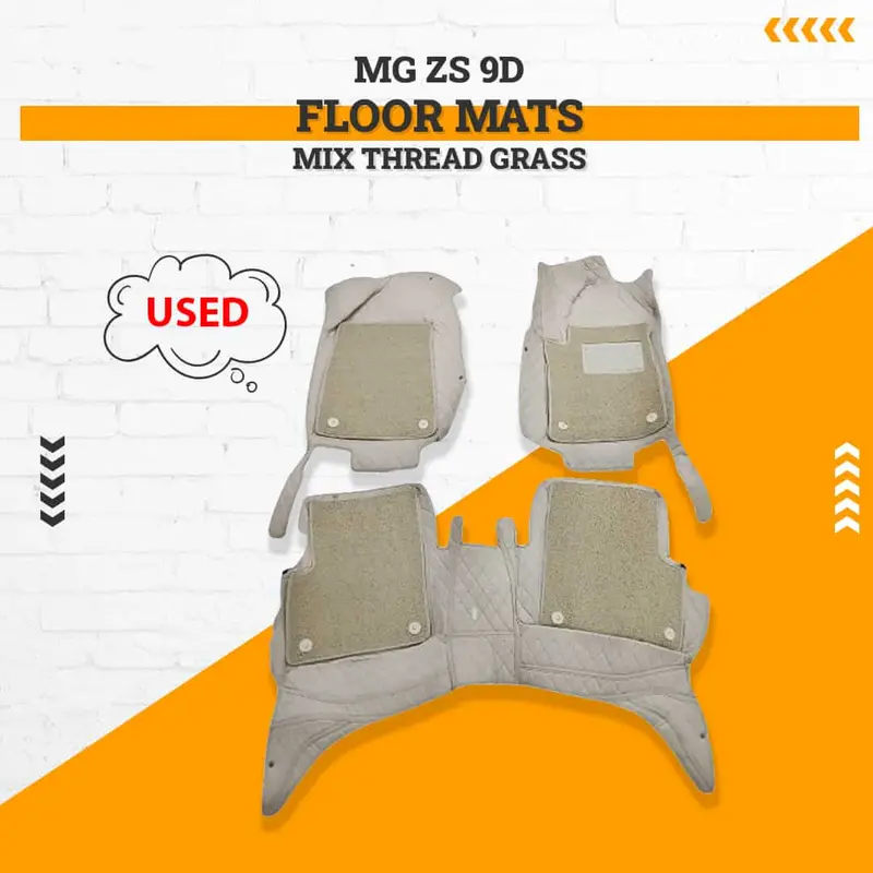 Used Mg Zs 9D Floor Mats Mix Thread Grass 3 Pcs 2020 - 2025 - Damage 1