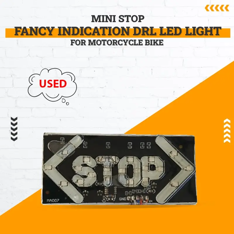 Used Mini Stop Fancy Indication Drl Led Light For Motorcycle Bike - (Arrow Lights Not Working) 1