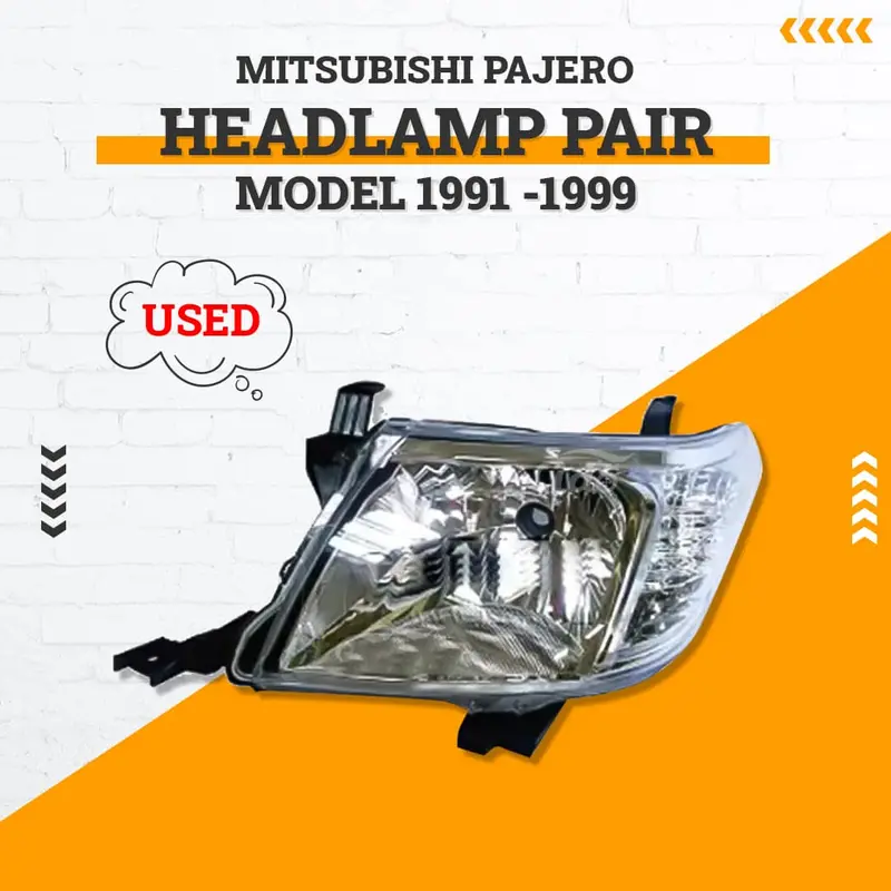 Used Mitsubishi Pajero Headlamp Pair Used 1991 - 1999 1