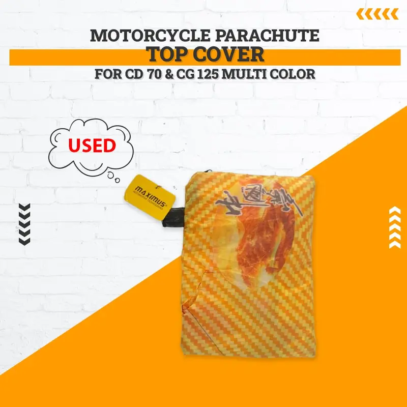 Used Motorcycle Parachute Top Cover For Cd 70 & Cg 125 Multi Color - Damage 1