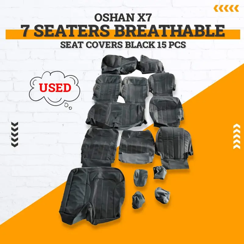 Used Oshan X7 7 Seaters Breathable Seat Cover Black 15 Pcs  2022 - 2025 1