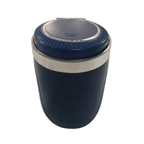 Used Portable Car Ashtray With Led Blue And Chrome For Smokers - Lock Damage 2