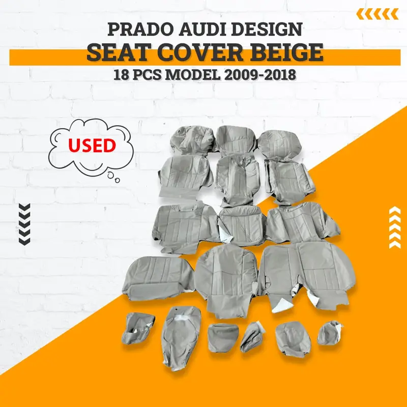 Used Prado Audi Design Seat Cover Beige 18 Pcs 2009 - 2018 1