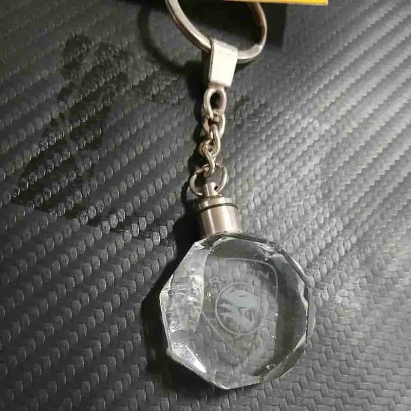Used Proton Logo Led Crystal Keychain Ring - (Crystal Damage) 2