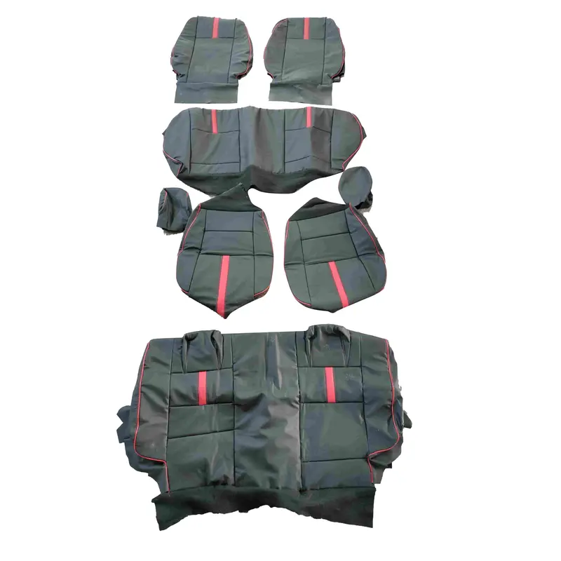 Used Proton Saga Type R Style Seat Covers 8 Pcs 2021-2025 - Black With Red 2