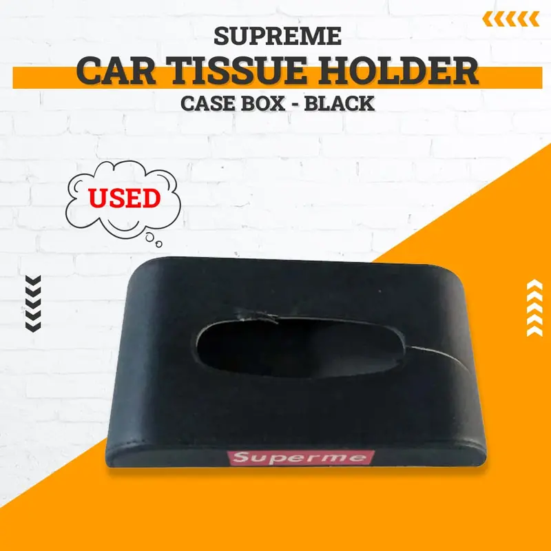 Used Supreme Car Tissue Holder Case Box - Black 1