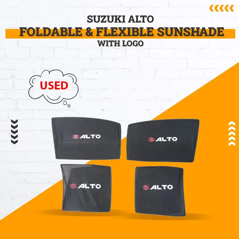 Used Suzuki Alto Foldable & Flexible Sunshade With Logo 2018 - 2025 - (Rough Condition) 1