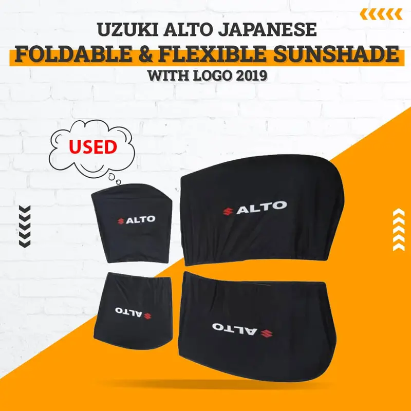 Used Suzuki Alto Japanese Foldable & Flexible Sunshade With Logo 2018 - 2025 - - Rough Condition 1