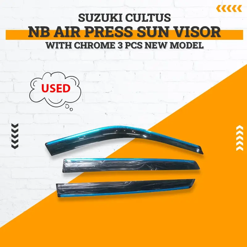 Used Suzuki Cultus Nb Air Press Sun Visor With Chrome 3 Pcs 2017 - 2025 - New Model 1