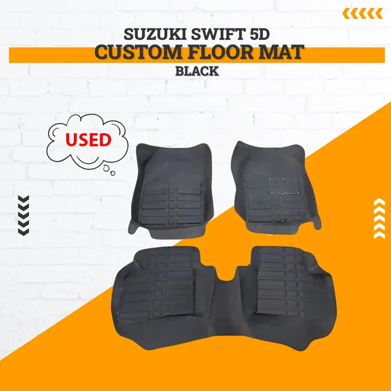 Used Suzuki Swift 5D Custom Floor Mat Black 3 Pcs 2010 - 2021 1