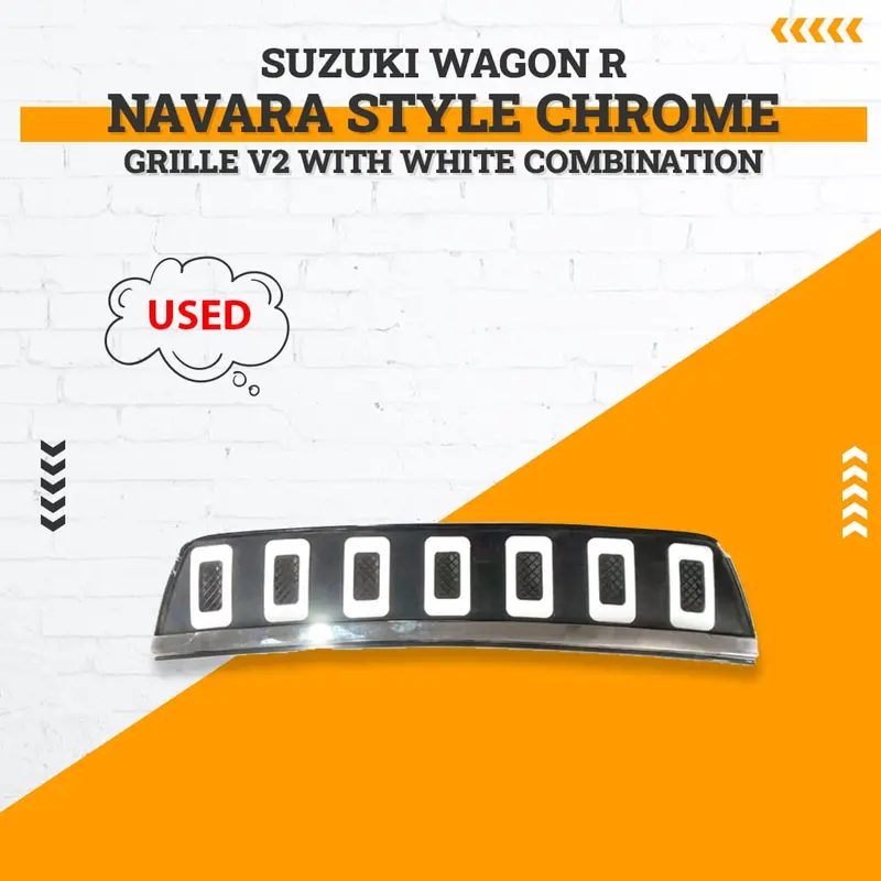 Used Suzuki Wagon R Navara Style Chrome Grille V2 2014 - 2024 - With White Combination 1