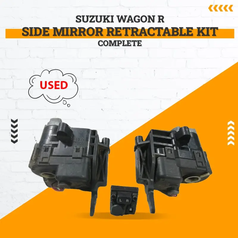 Used Suzuki Wagon R Side Mirror Retractable Kit Complete - (Nakka Damage) 1