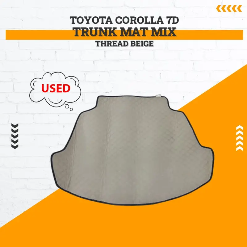Used Toyota Corolla 7D Trunk Mat Mix Thread Beige 2008 - 2012 - Rough Condition 1