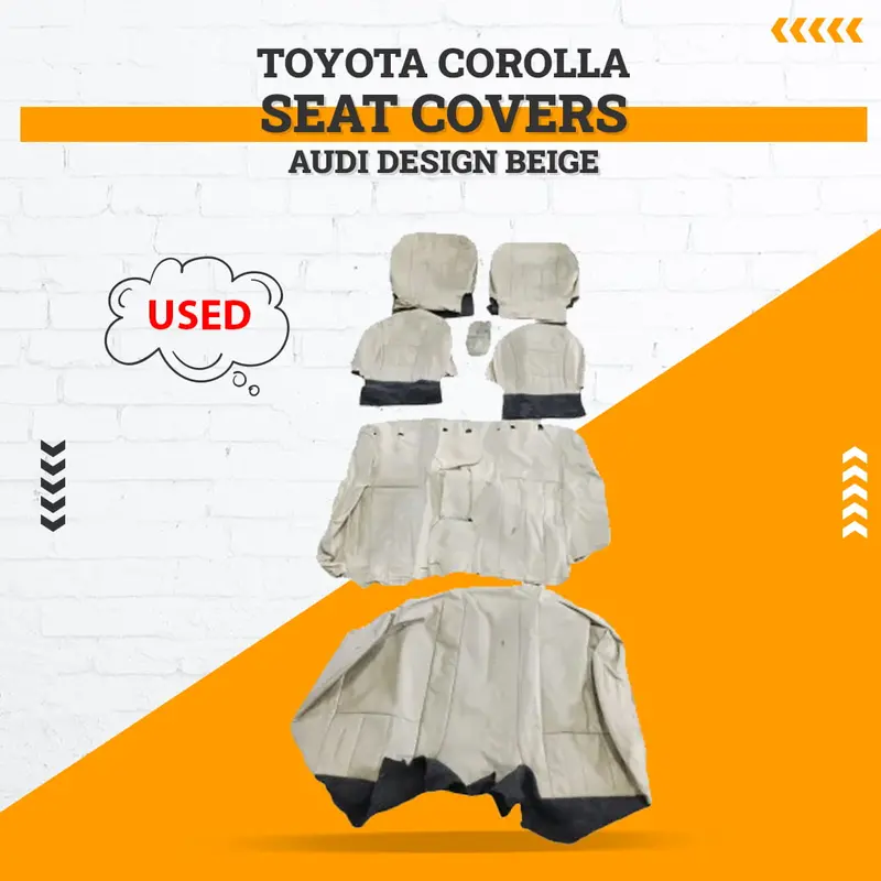 Used Toyota Corolla Audi Design Beige Seat Cover  2014 - 2021 - 7 Pcs 1
