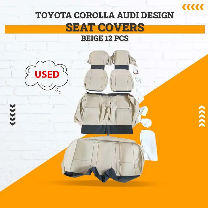 Used Toyota Corolla Audi Design Seat Covers Beige 12 Pcs 2014 - 2021 1