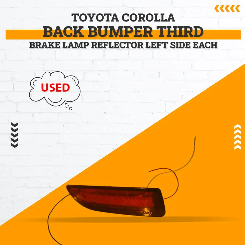 Used Toyota Corolla Back Bumper Third Brake Lamp Reflector Left Side 2012 - 2014 - Each 1