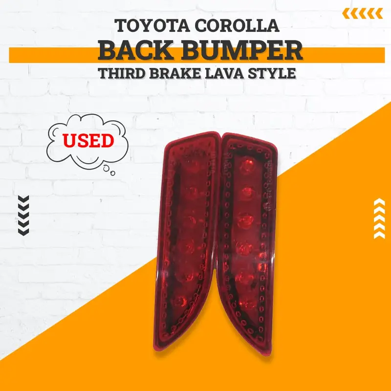 Used Toyota Corolla Back Bumper Third Brake Lava Style Reflector Without Led - Model 2008-2012 1
