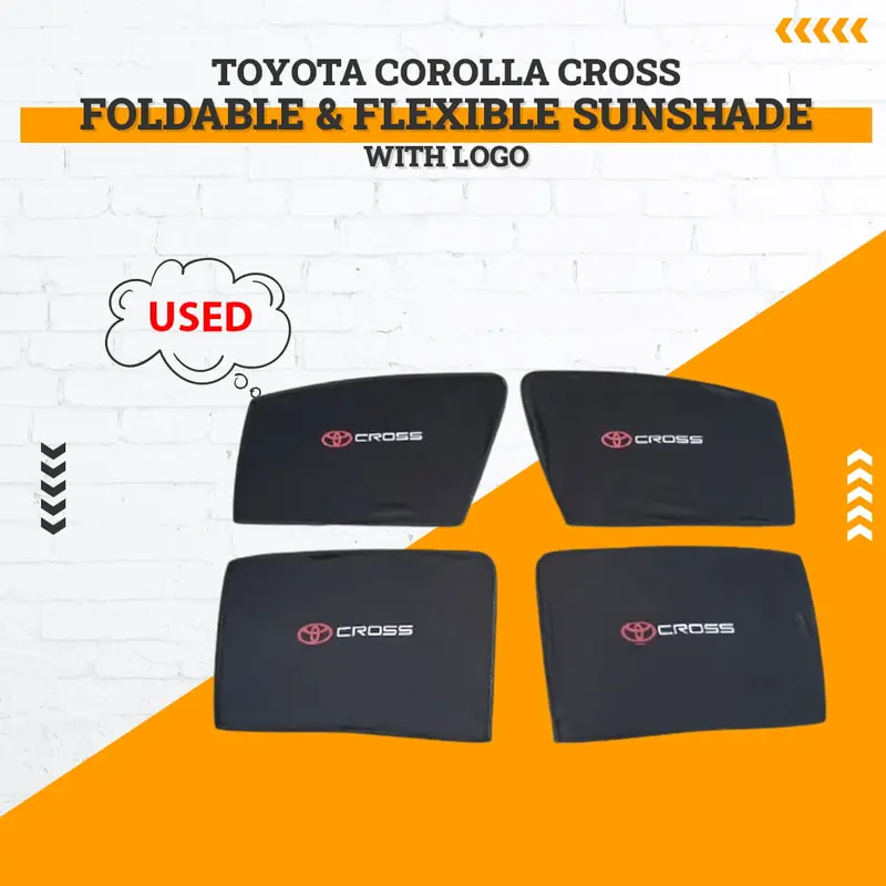 Used Toyota Corolla Cross Foldable & Flexible Sunshade With Logo 2022 - 2025 - Rough Condition 1