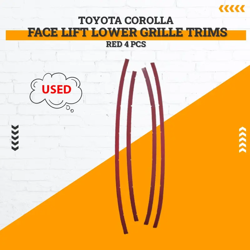 Used Toyota Corolla Face Lift Lower Grille Trims Red 4 Pcs 2017 - 2021 - Damage 1