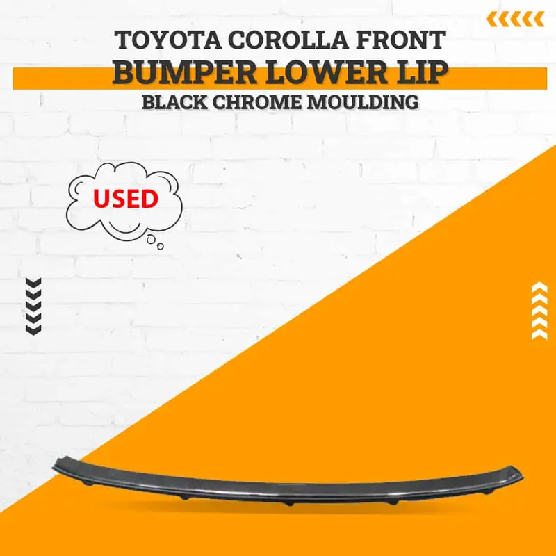 Used Toyota Corolla Front Bumper Lower Lip Black Chrome Moulding - - Each Minor Scratches 1