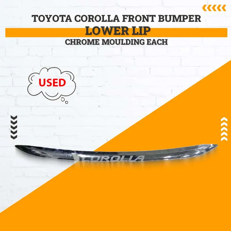 Used Toyota Corolla Front Bumper Lower Lip Chrome Moulding Each - (Rough Condition Minor Scratches) 2014-2017 1