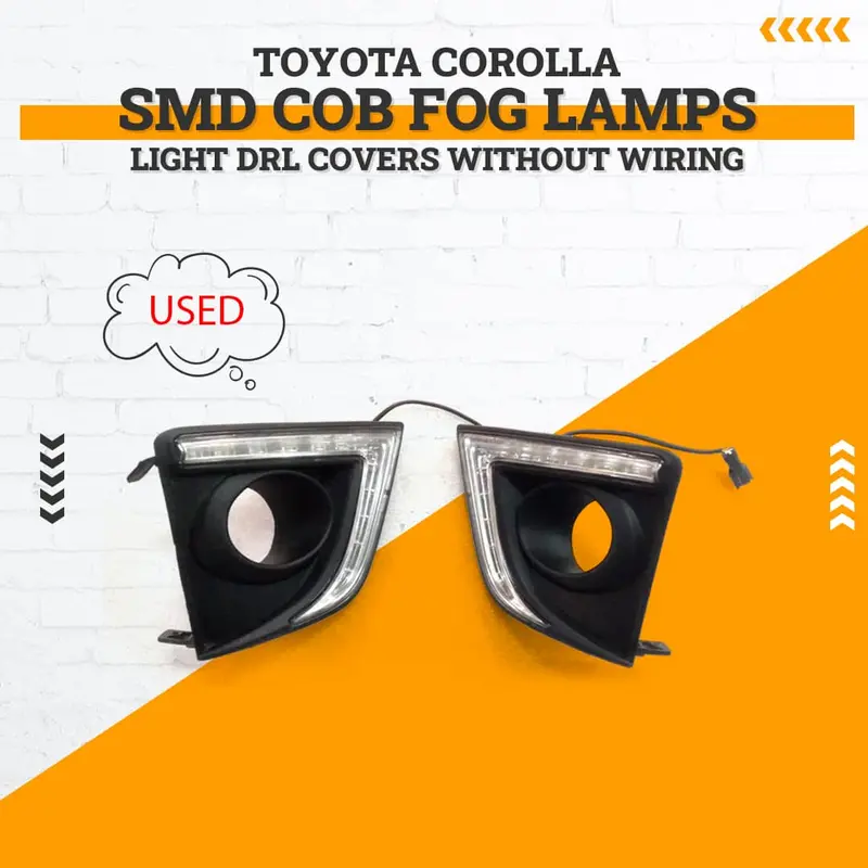 Used Toyota Corolla Smd Cob Fog Lamps Light Drl Covers Without Wiring 2014 - 2017 1