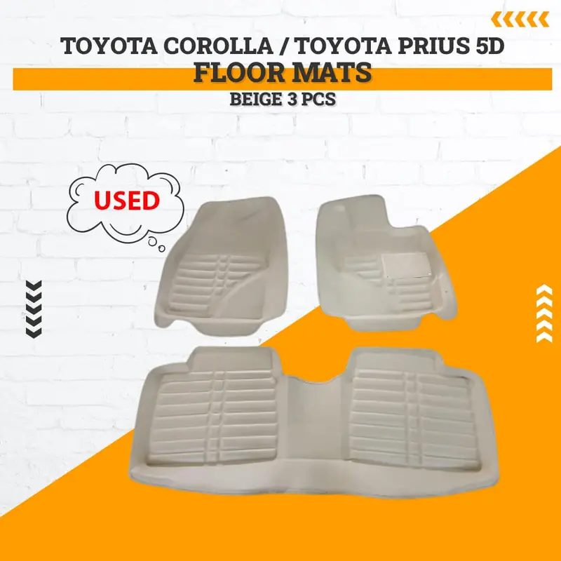 Used Toyota Corolla / Toyota Prius 5D Floor Mat Beige 3 Pcs Rough Condition 1