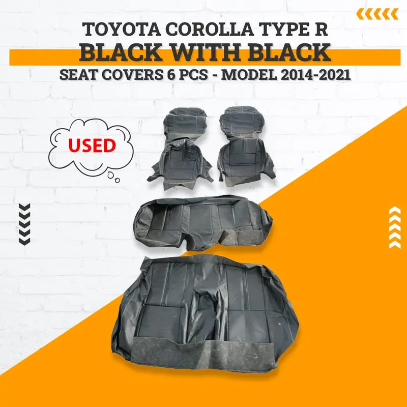 Used Toyota Corolla Type R Black With Black Seat Covers 2014 - 2021 - 6 Pcs 1