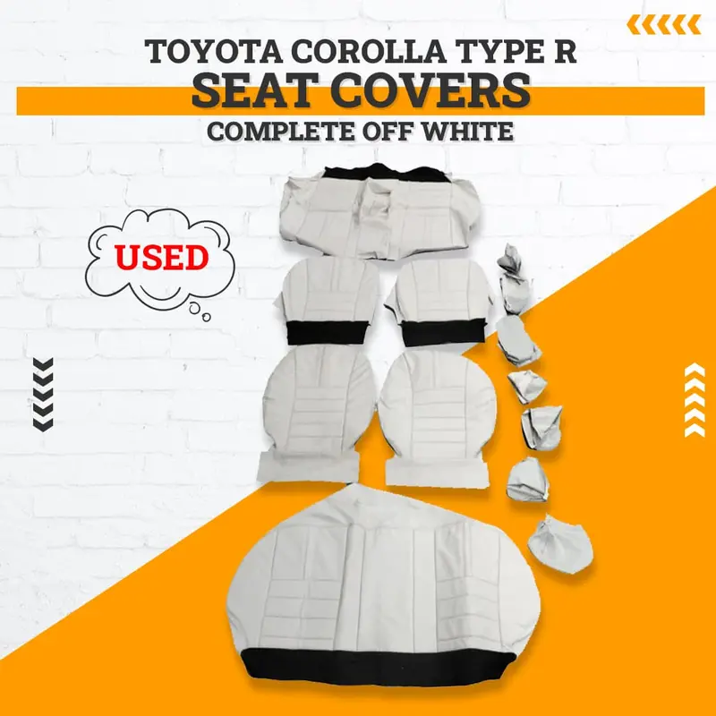 Used Toyota Corolla Type R Complete Off White Seat Covers 2008 - 2014 - 13 Pcs 1