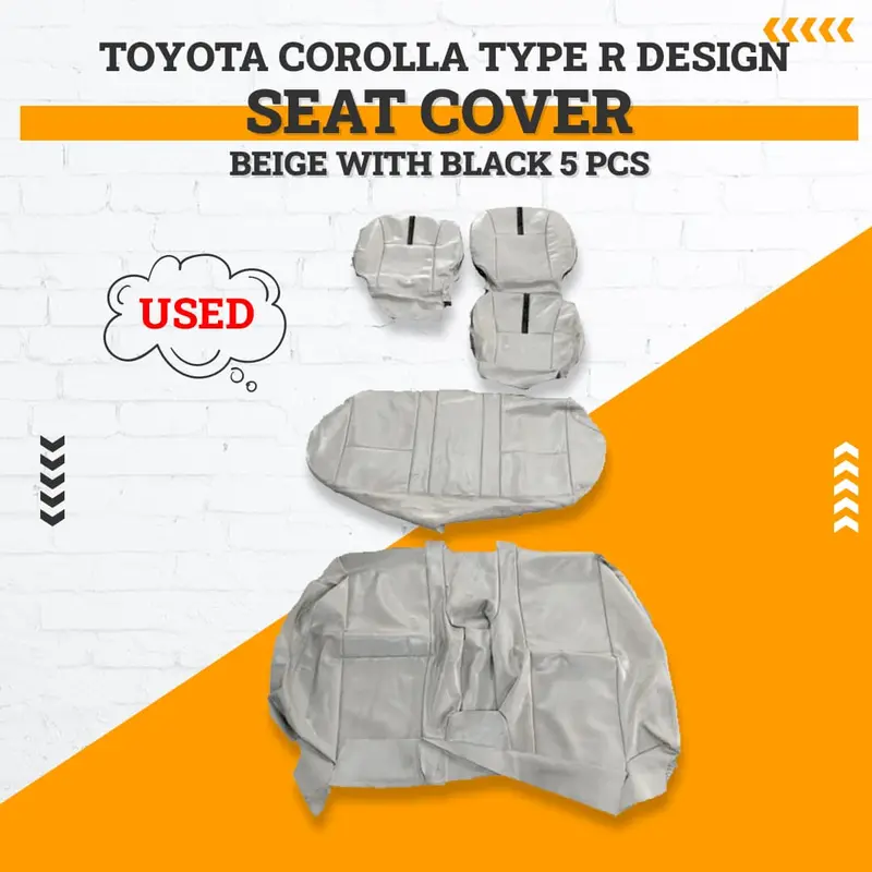 Used Toyota Corolla Type R Seat Cover Beige Black 5 Pcs 2008 - 2014 1