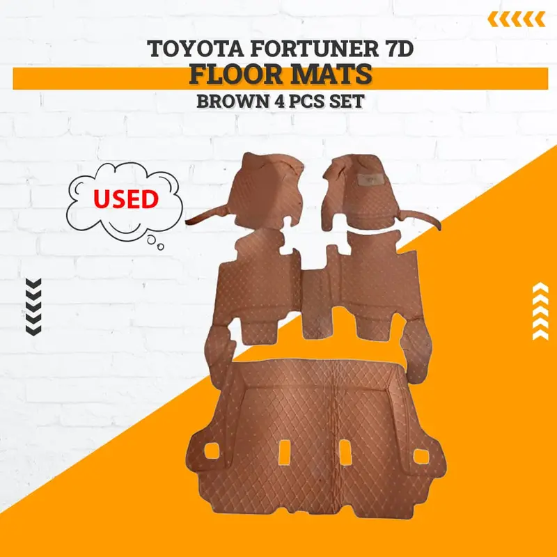 Used Toyota Fortuner 7D Floor Mats Brown 4 Pcs Set 2016 - 2025 1