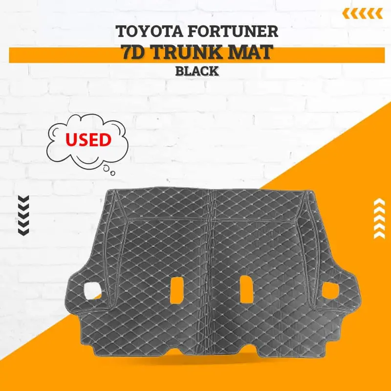 Used Toyota Fortuner 7D Trunk Mat Mix Thread Black 2016 - 2024 - (Rough Condition) 1