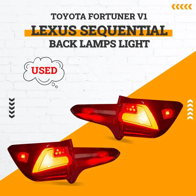 Used Toyota Fortuner V1 Lexus Sequential Back Lamps Light 2016 - 2021 1