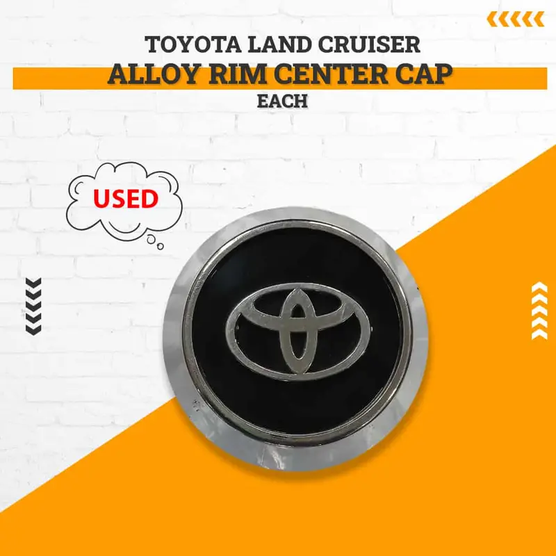 Used Toyota Land Cruiser Alloy Rim Center Cap - Each - Rough Condition 1