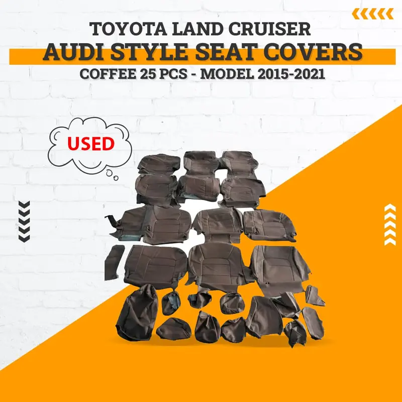 Used Toyota Land Cruiser Audi Style Seat Covers Coffee - 25 Pcs - Model 2015-2021 1