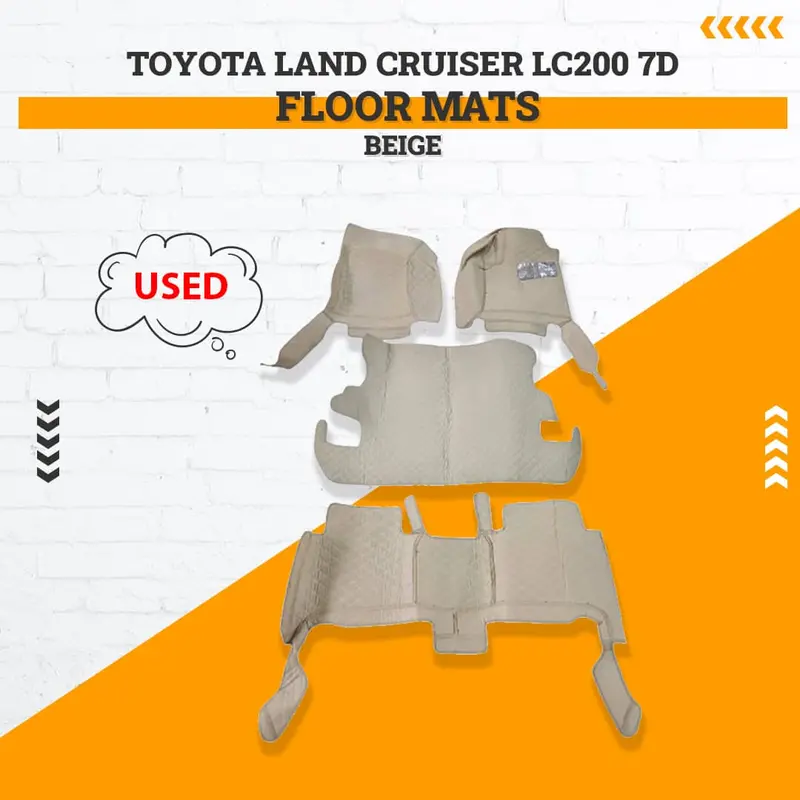 Used Toyota Land Cruiser Lc200 7D Floor Mats - Beige 4 Pcs 2014 - 2018 - Rough Condition 1