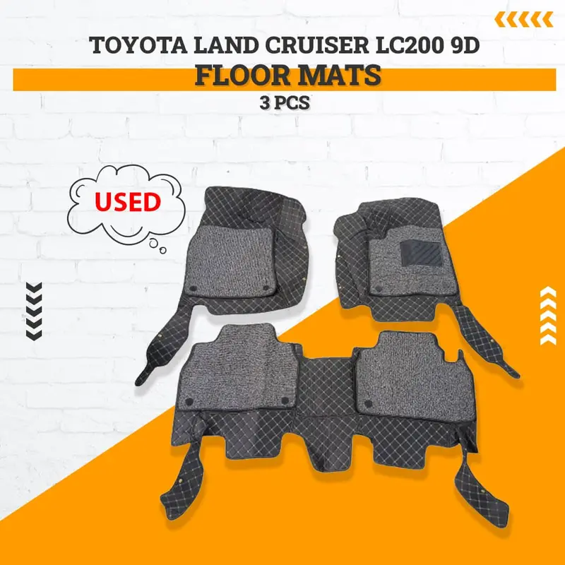 Used Toyota Land Cruiser Lc200 9D Floor Mats 3 Pcs 2016 - 2020 - Damage 1