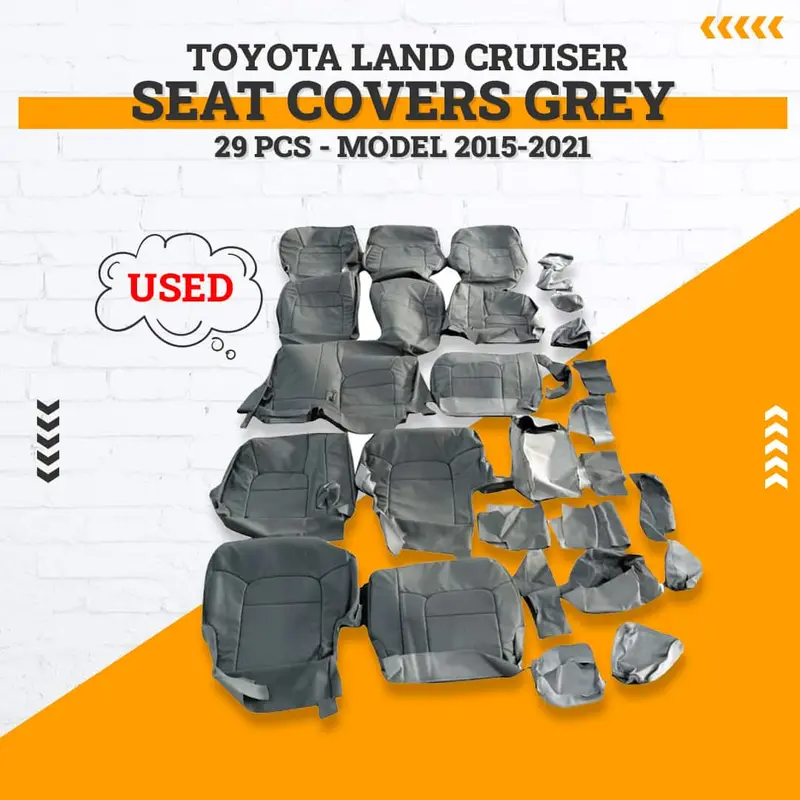 Used Toyota Land Cruiser Seat Covers Grey 29 Pcs 2015 - 2021 1