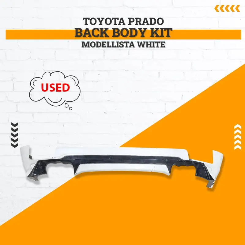 Used Toyota Prado Back Body Kit Modellista White 1 Pc 2018 - 2022 - Damage 1