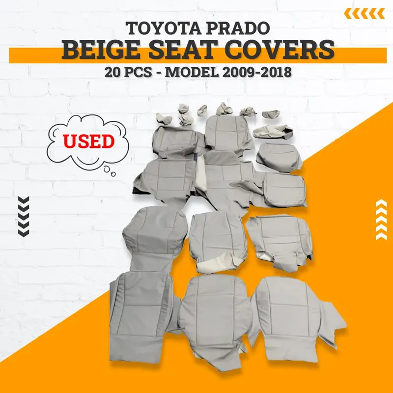 Used Toyota Prado Beige Seat Covers 20 Pcs 2009 - 2018 1