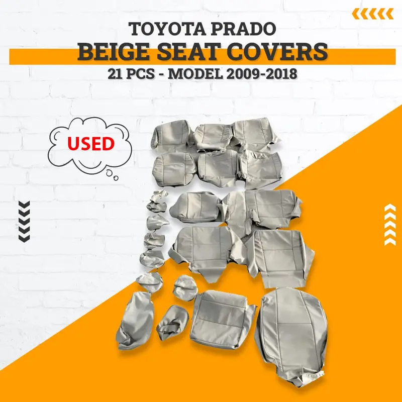 Used Toyota Prado Beige Seat Covers 21 Pcs 2009 - 2018 1